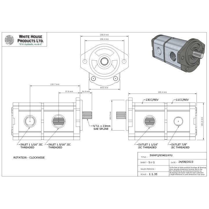 WHP Equiv To 1PH229119CG/165401/2C