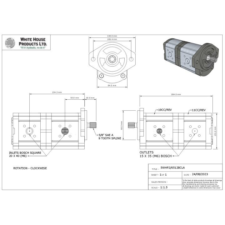 WHP REPLACEMENT FOR: 0510665128