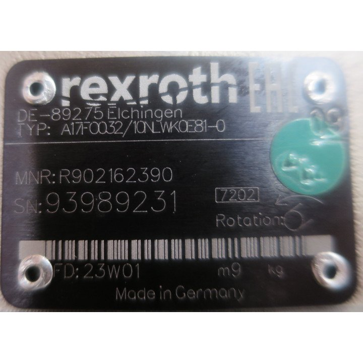 32CC /REV 350 BAR A/C BENT AXIS